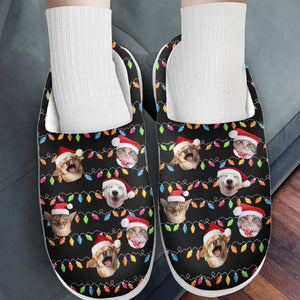 Custom Photo This Christmas, Don't Spend It Alone - Personalized Slippers - Christmas Gift For  Pet Owners, Pet Lovers - NA94