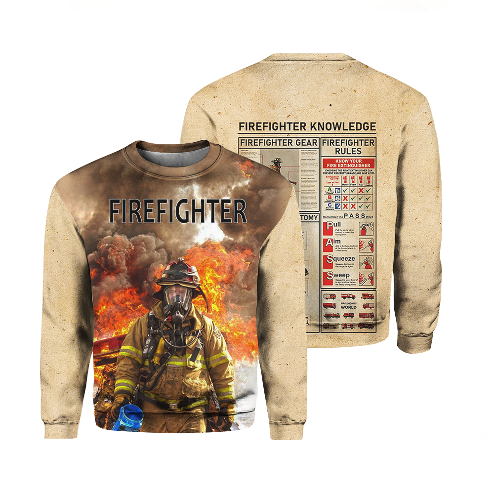 Firefighter Knowledge All Over Print Sweater For Men & Women