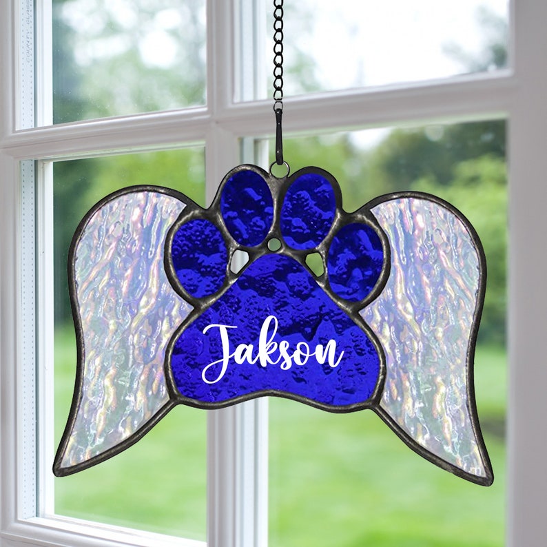 A Cute Puppy Paw - Pet Memorial Gift - Personalized Window Hanging Suncatcher Ornament