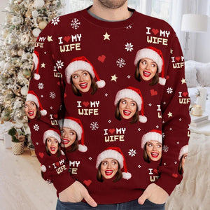 Custom Photo Together Is The Best Place To Be This Christmas - Personalized Ugly Sweater - Christmas Gift For Couple Husband Wife, Anniversary NA94