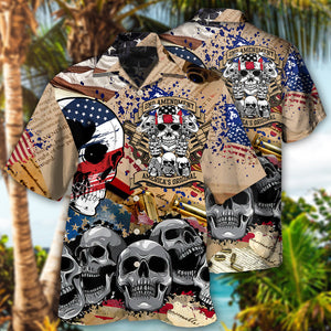 America 2nd Amendment Skull Hawaiian Shirt