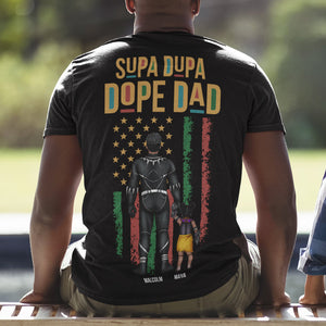 Super Hero Black Father - Personalized Shirt - Gift For Dad, Fathers Day  - CL02 NA94