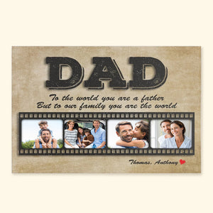 Custom Photo Film Style - Gift For Dad, Grandfather - Personalized Canvas