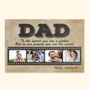 Custom Photo Film Style - Gift For Dad, Grandfather - Personalized Canvas Poster