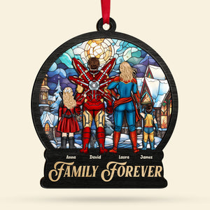 We Are A Super Hero Team And Family Forever - Personalized Acrylic Ornament - Gift For Family Members - CL02 NA94