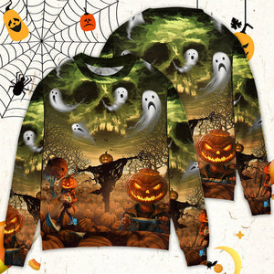 Halloween Pumpkin Crazy Ghost Style - Sweater