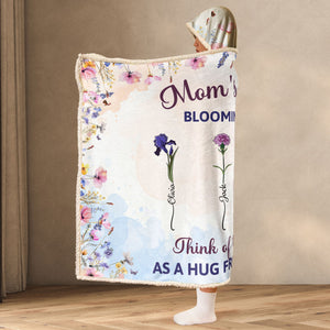 Mom's Garden Blooming In Love - Personalized Wearable Hooded Blanket - Gift For Grandma, Mom - NA9