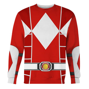 Red Mighty Morphin Power Ranger Cosplay C2 - Hoodie Set, Sweatshirt, Sweatpants | PRHS91