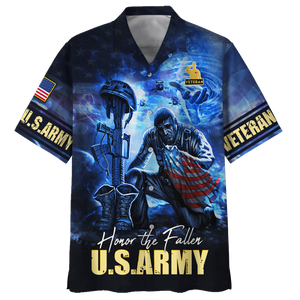 Honor The Fallen U.S.Army Blue Hawaiian Shirt