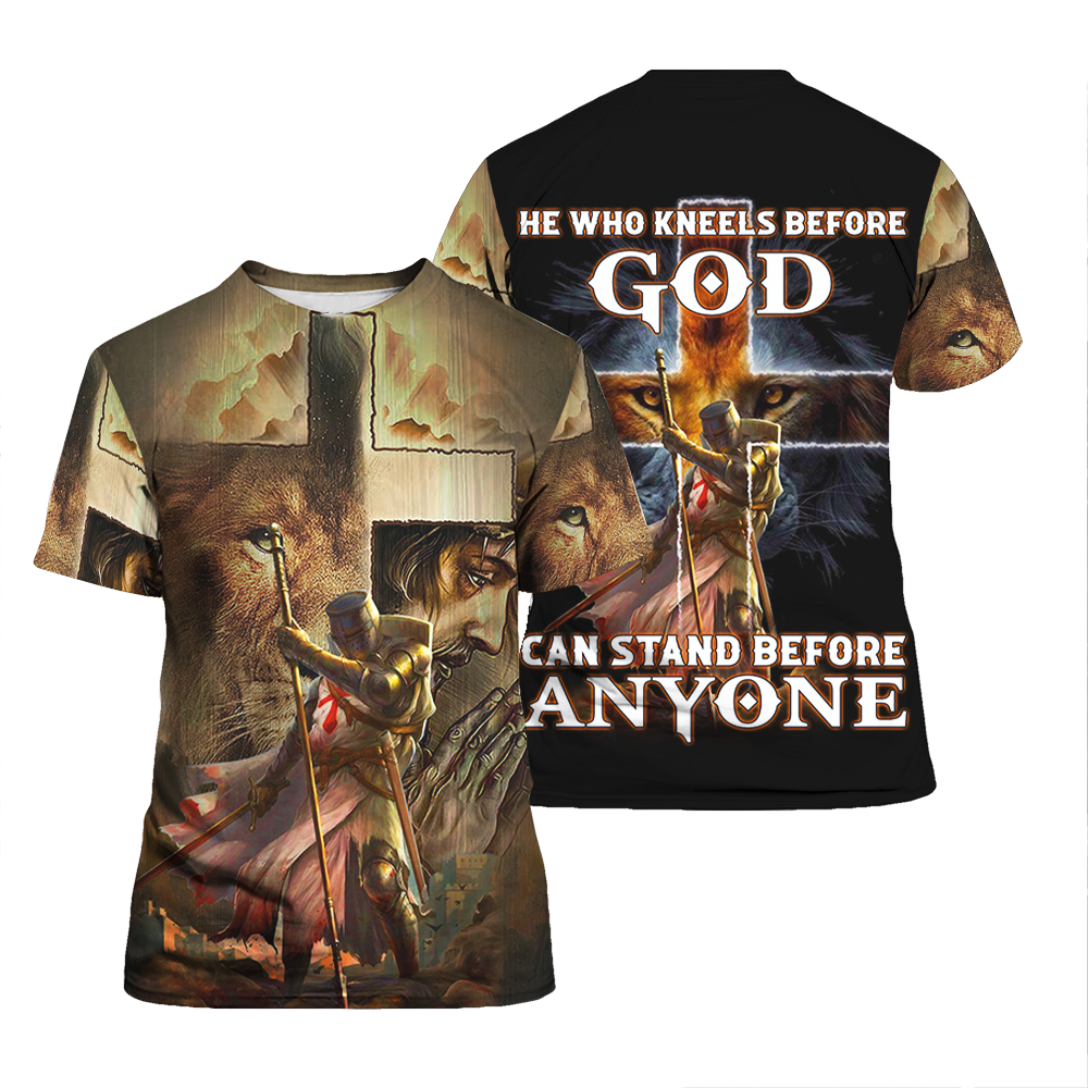 Knight The Strongest Warrior Can Stand Before Anyone Jesus T-shirts