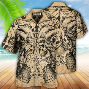 Viking Old Man With Skull Vintage - Hawaiian Shirt