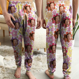 Custom Photo Face Cut Kids Pets Family - Gift For Family Members - Personalized Pajama Pants - NA94