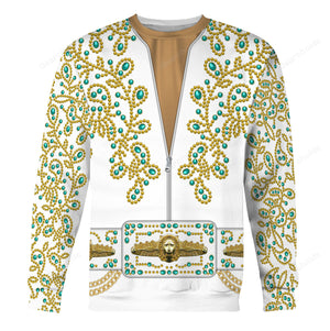 lvis Spanish Flower - White With Green Stones - Costume Cosplay Hoodie Sweatshirt Sweatpants ELHS34