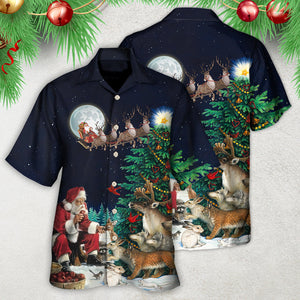 Santa Giving Christmas For Everyone Xmas Night - Hawaiian Shirt