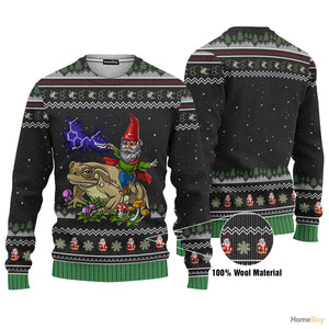 Gnome Riding Toad Custom Cosplay Ugly Christmas Sweater