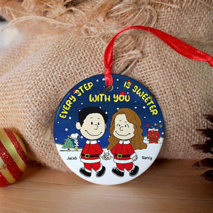 Peanuts Every Step Is Sweeter With You - Gift For Couples - Personalized Ceramic Ornament - CL43