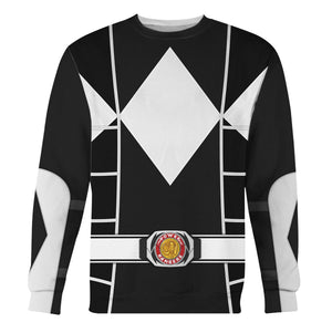 Black Mighty Morphin Power Ranger Cosplay C2 - Hoodie Set, Sweatshirt, Sweatpants PRHS90