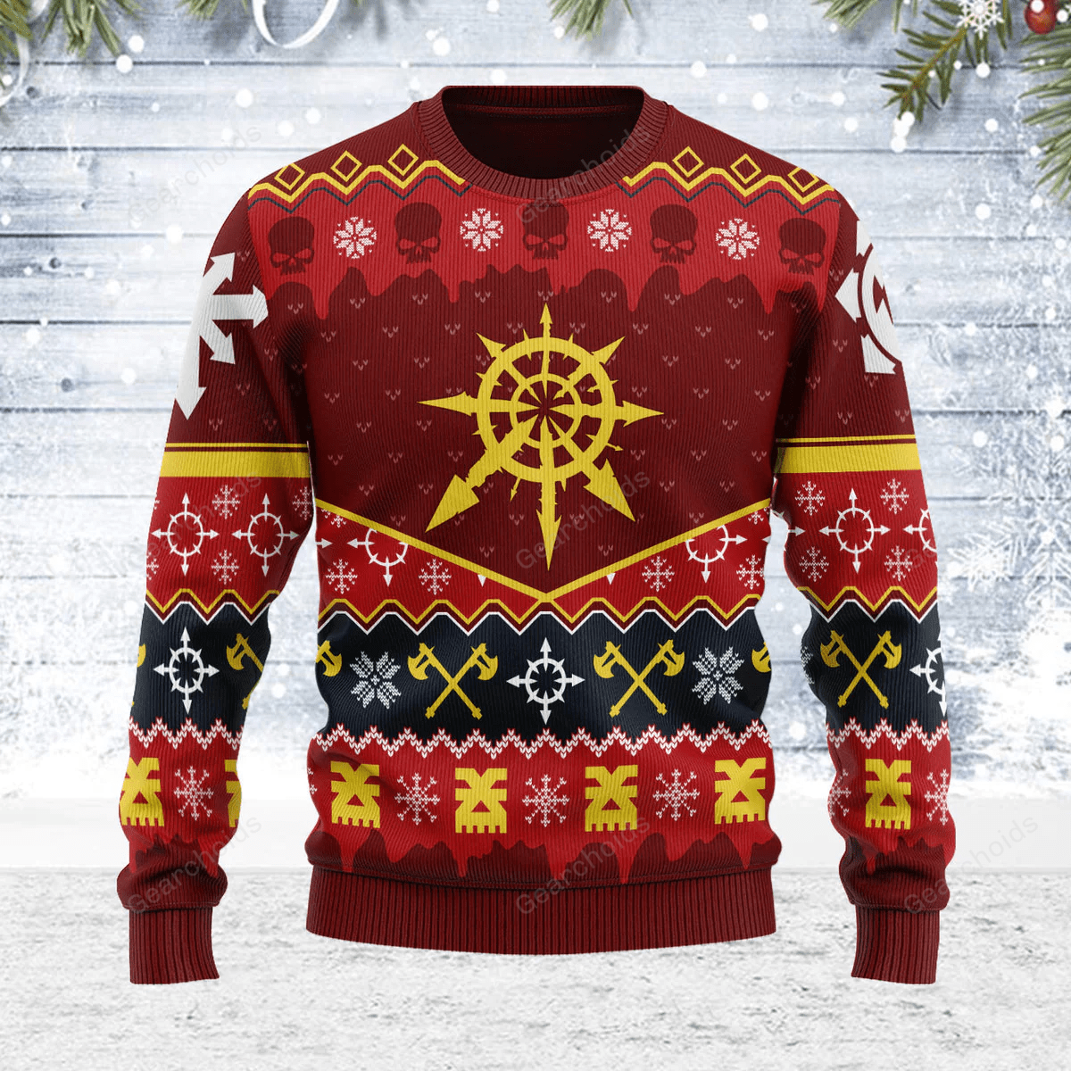 Slay Bells Ring Khorne Chaos Iconic - Ugly Christmas Sweater