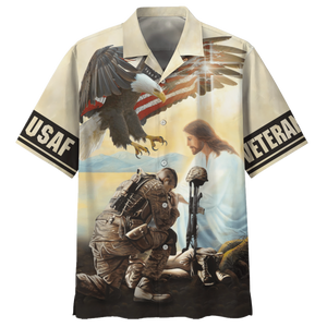 Air Force God Bless America And Eagle Hawaiian Shirt