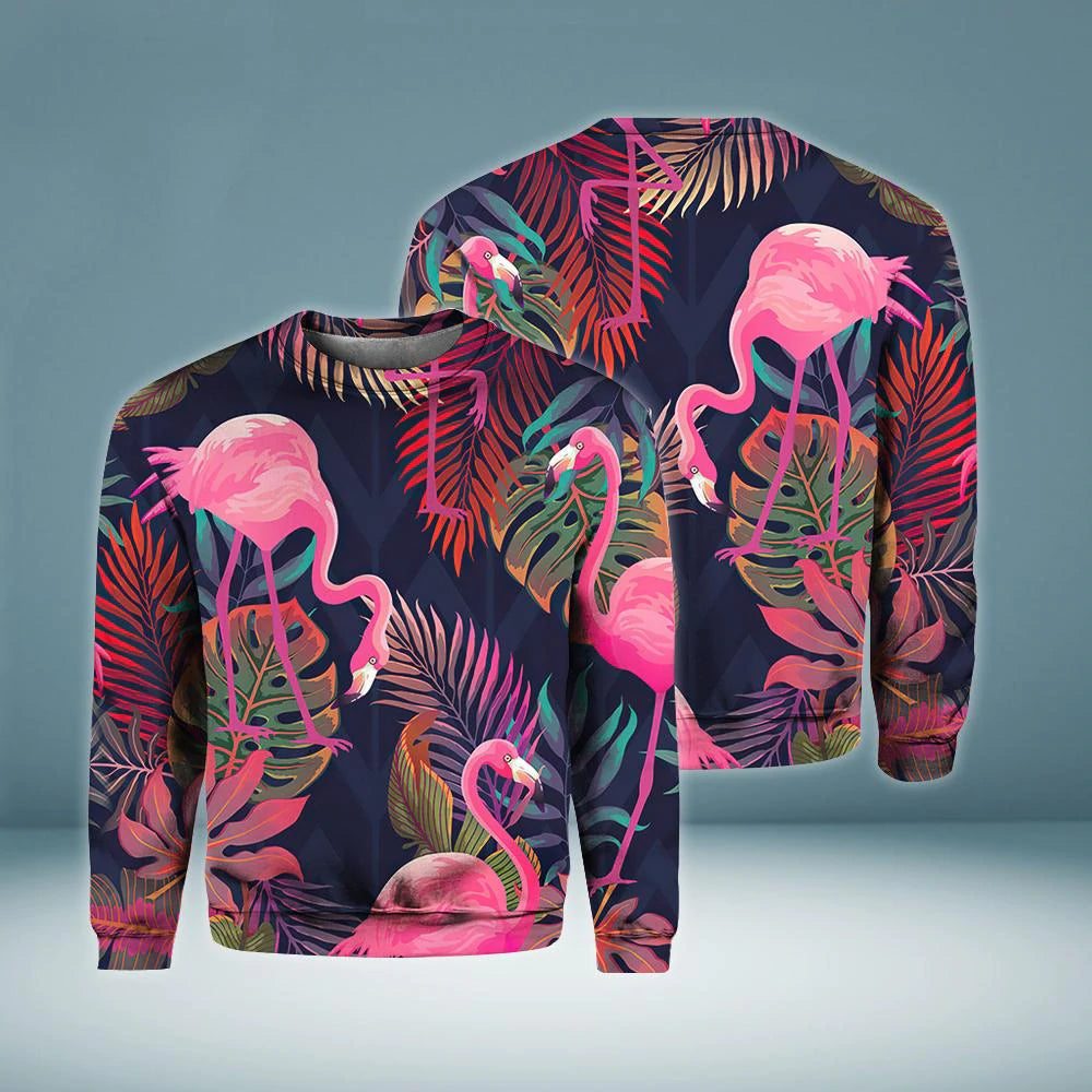 Flamingo And Leaf Sweater For Men & Women