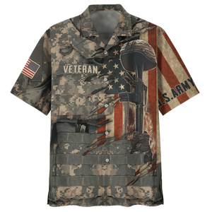 Us Army Veteran Gun Hawaiian Shirt