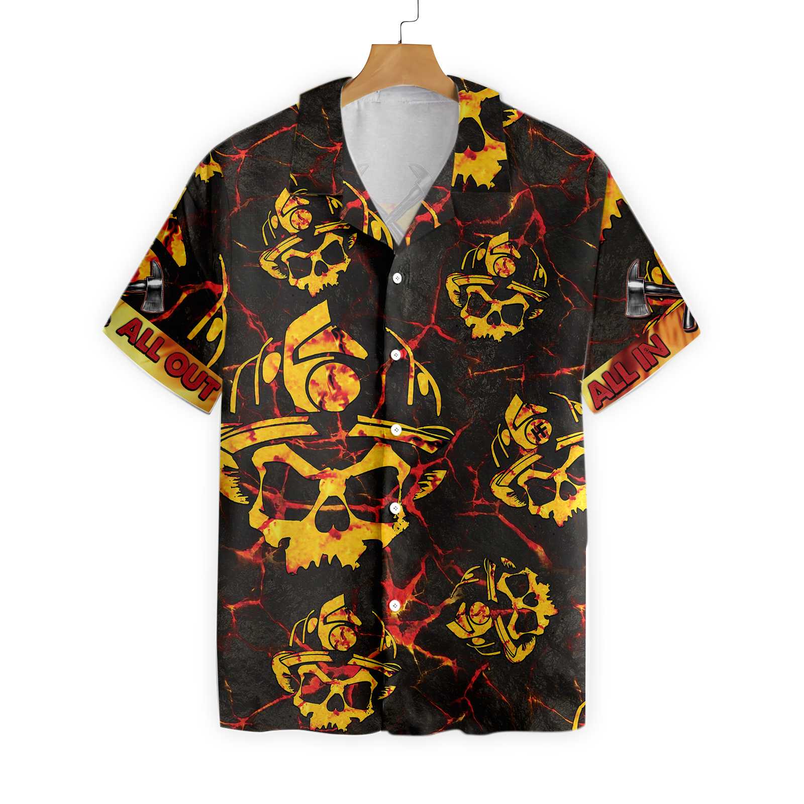 All In All Out Axe Firefighter Hawaiian Shirt