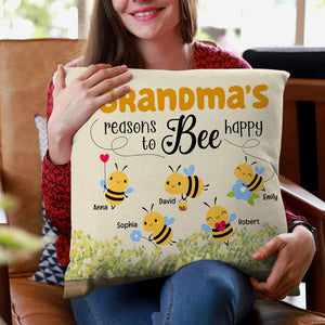 Grandma's Reasons To Bee Happy - Personalized Pillow - Gift For Grandma, Mom, Mothers Day NA94