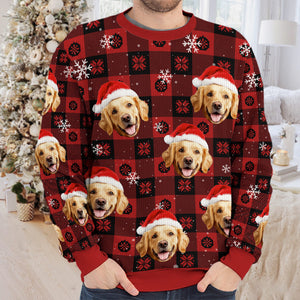 Custom Photo Paw La-La-La-La - Personalized Ugly Sweater - Christmas Gift For Pet Lovers - NA94