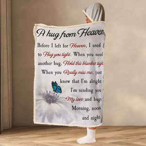 Custom Photo A Hug From Heaven - Personalized Wearable Hooded Blanket - Memorial Gift For Pet Lovers - NA94