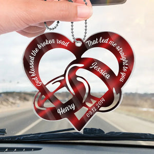 Drive Safe, I Love You - Personalized Car Hanging Ornament - Gift For Couple, Husband Wife, Anniversary - NA94