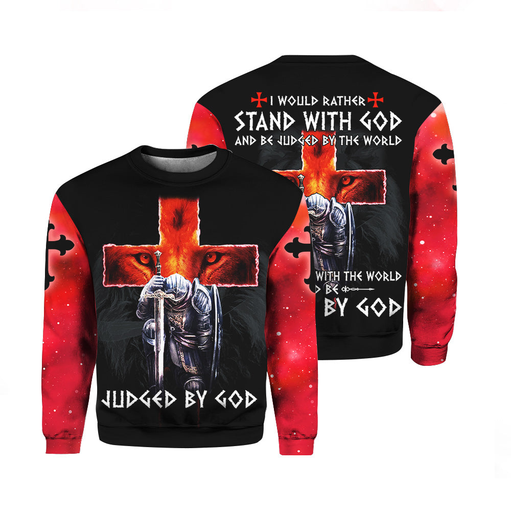 I Would Rather Stand With God Jesus Lion Sweater For Men & Women