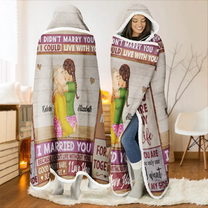 Kissing Couple Love Made Us Forever Together - Personalized Wearable Hooded Blanket - Gift For Couple, Husband Wife, Anniversary, Engagement, Wedding, Marriage Gift - GR7 NA94