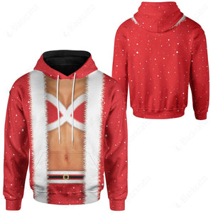 Christmas Female Santa Body Hoodie For Men And Women