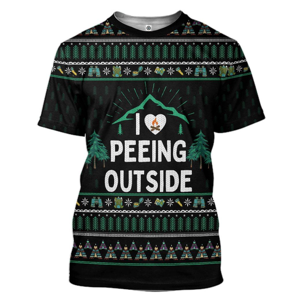 Camping I Love Peeing Outside T-Shirt 3D For Men & Women