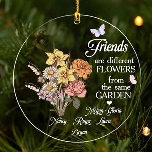 Sisters Are Different Flowers - Personalized Acrylic Ornament- Gift For Sisters, Besties - NA94