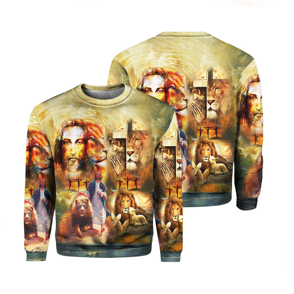 Jesus Faith Hope Love Lion Sweater For Men & Women