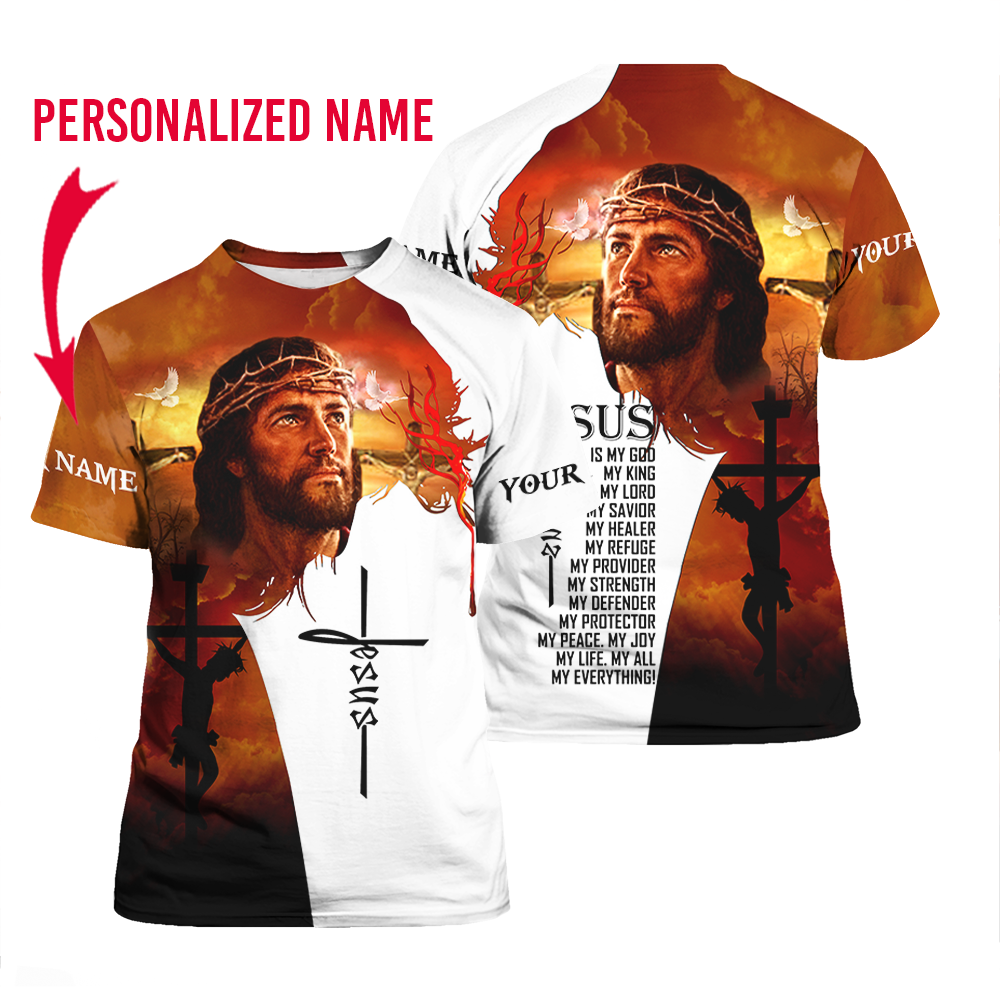 Personalized Jesus Is My King My Life All Over Print T-shirts For Men & Women