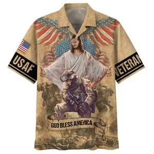 Air Force God Bless America Hawaiian Shirt