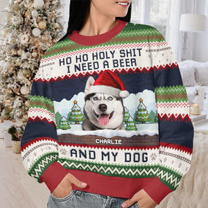 Custom Photo Pawsitively Joyful Howliday - Personalized Ugly Sweater - Christmas Gift For Dog Lovers NA94