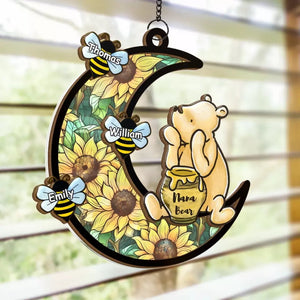 A Mama's Heart Is A Patchwork Of Love  - Personalized Window Hanging Suncatcher Ornament - Gift For Mom, Grandma, Mother's Day | NA94