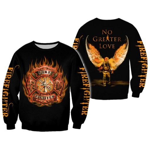 Firefighter No Greater Love All Over Print Sweater For Men & Women