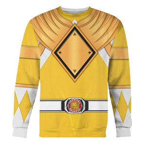 Yellow Ranger Dragon Shield Mighty Morphin Power Ranger- Hoodie Set, Sweatshirt, Sweatpants PRHS27