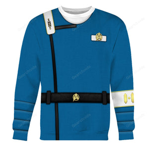 Star Trek Wrath Of Khan Kirk Spock Starfleet Blue Hoodie Sweatshirt Sweatpants