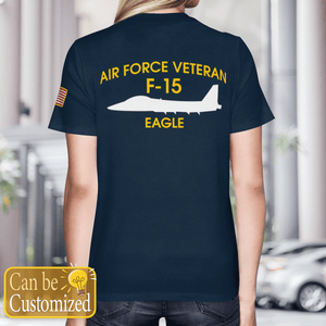 Personalized US Air Force Veteran F-15 Eagle T-Shirt