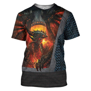 Fire Dragon T-Shirt 3D For Men & Women