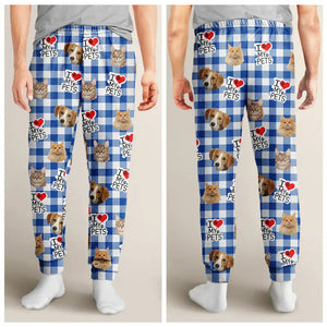 Custom Photo I Love My Dogs Cats Pet - Gift For Pet Lovers - Personalized Pajama Pants NA94