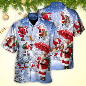 Santa Is Always With You Story Night Christmas Tree - Hawaiian Shirt