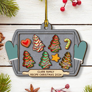 Recipe For Christmas Cute Cookies - Personalized Wood Ornament - Gift For Family Members - NA94