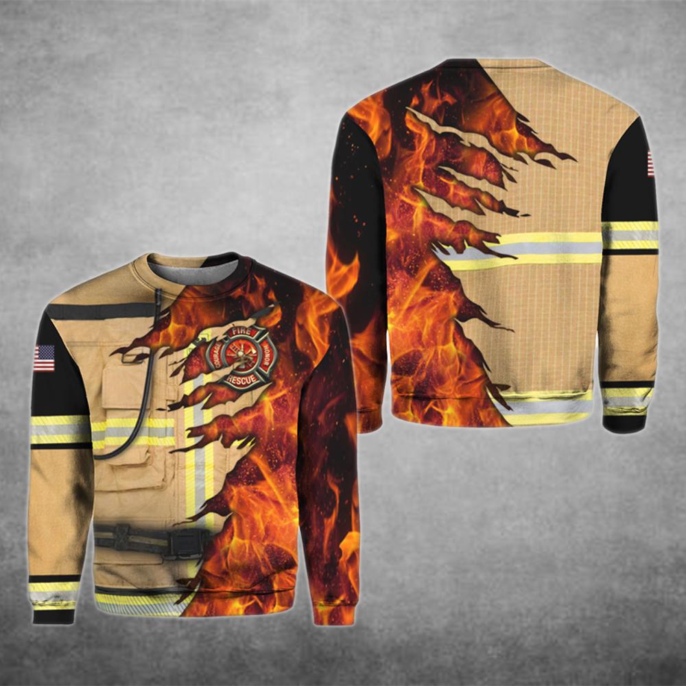 Firefighter Fire Rescue All Over Print Sweater For Men & Women