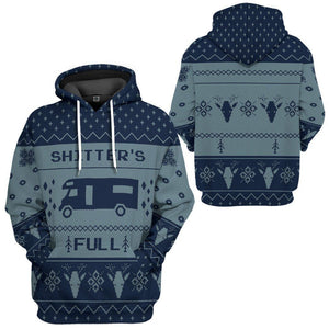 Shitters Full Christmas Blue Hoodie For Men And Women